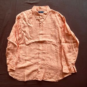 POLO RALPH LAUREN Casual Orange Linen  Shirt